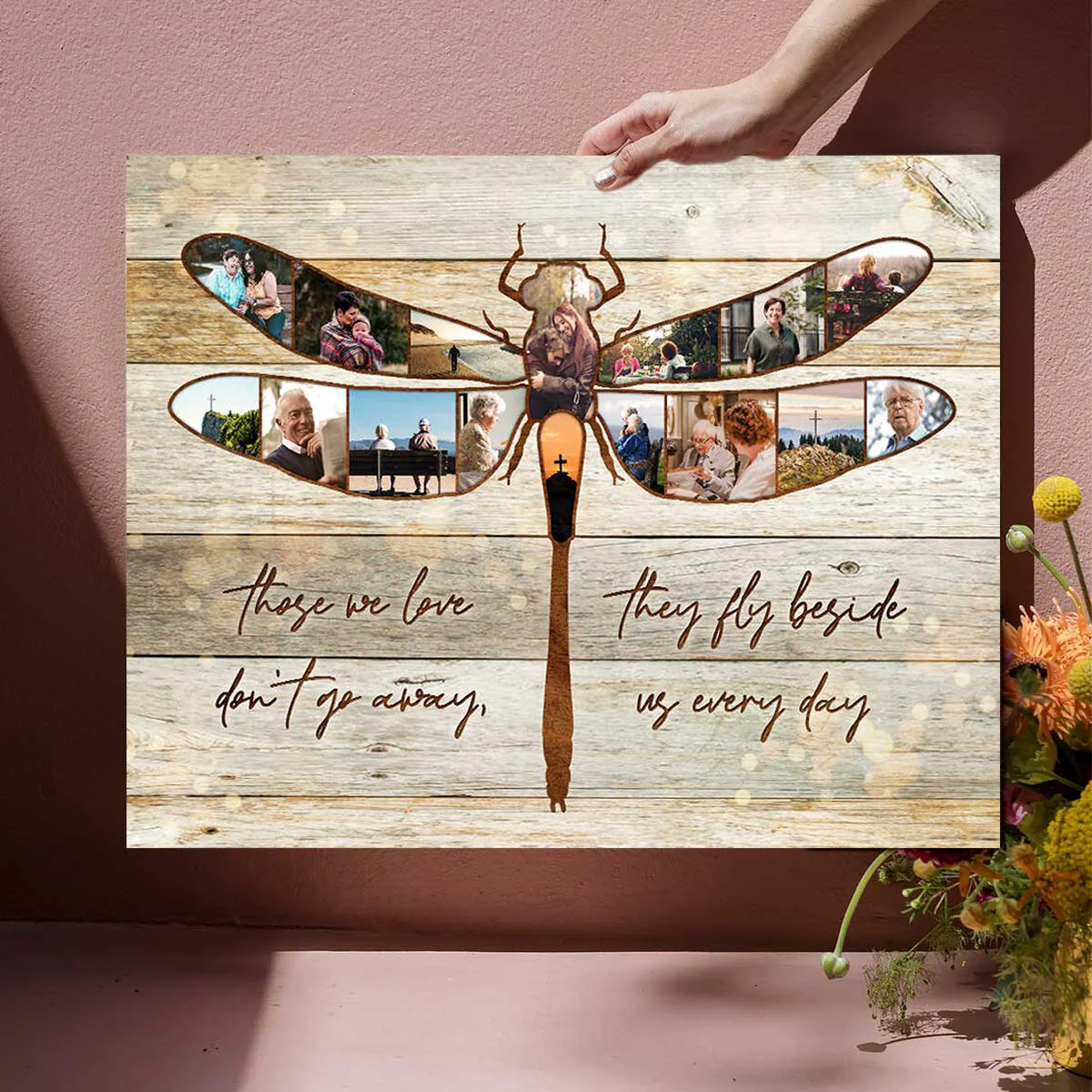 Personalized Dragonfly Photo Collage Canvas Poster Memorial Gift - Image 3