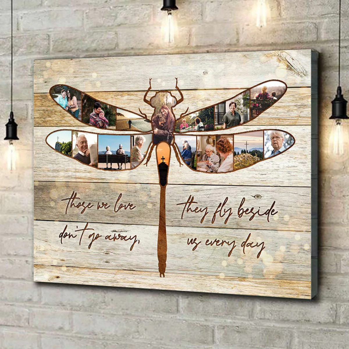 Personalized Dragonfly Photo Collage Canvas Poster Memorial Gift - Image 4