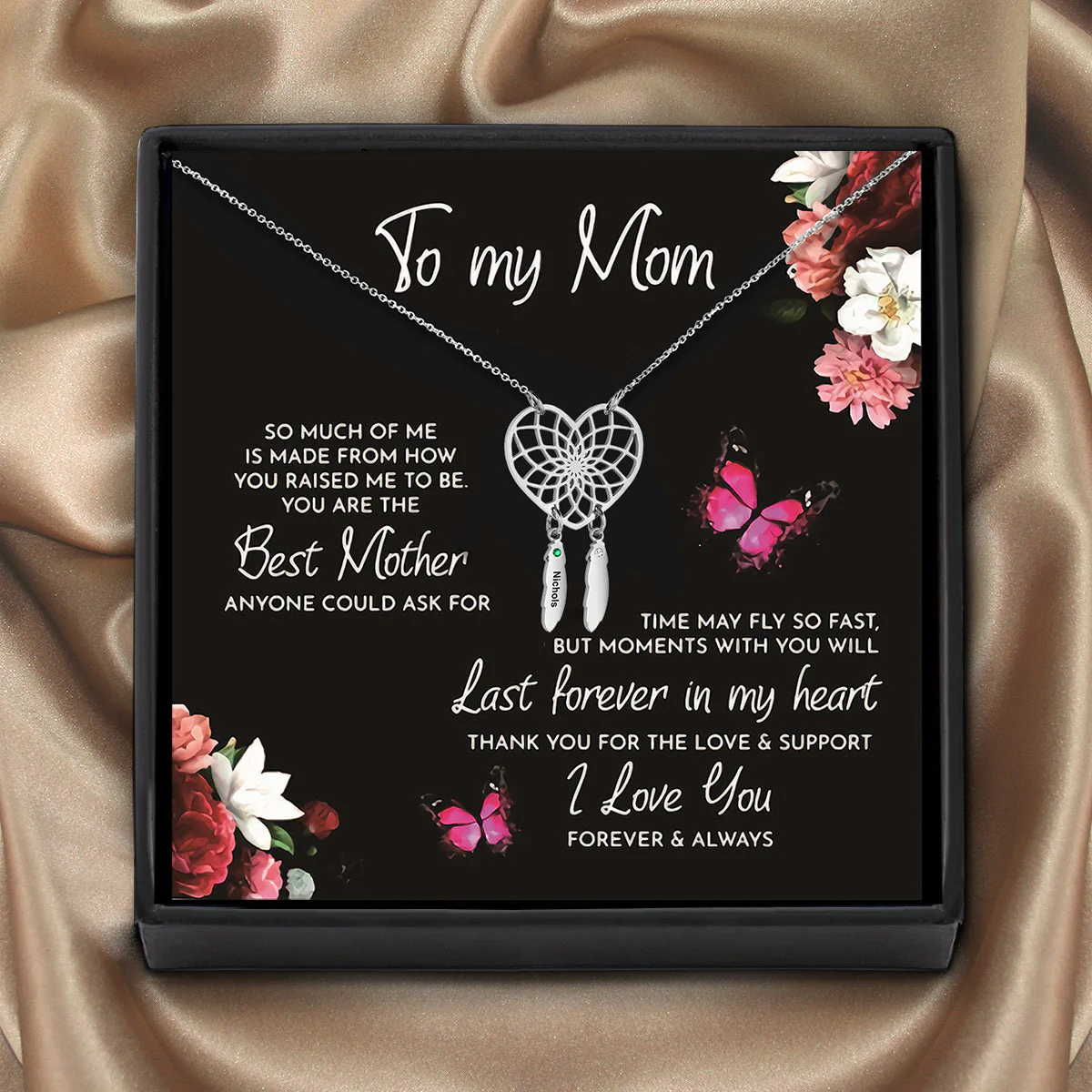 Personalized Dream Catcher Necklace With Birthstones Custom Name Necklace Gifts For Her - Image 26