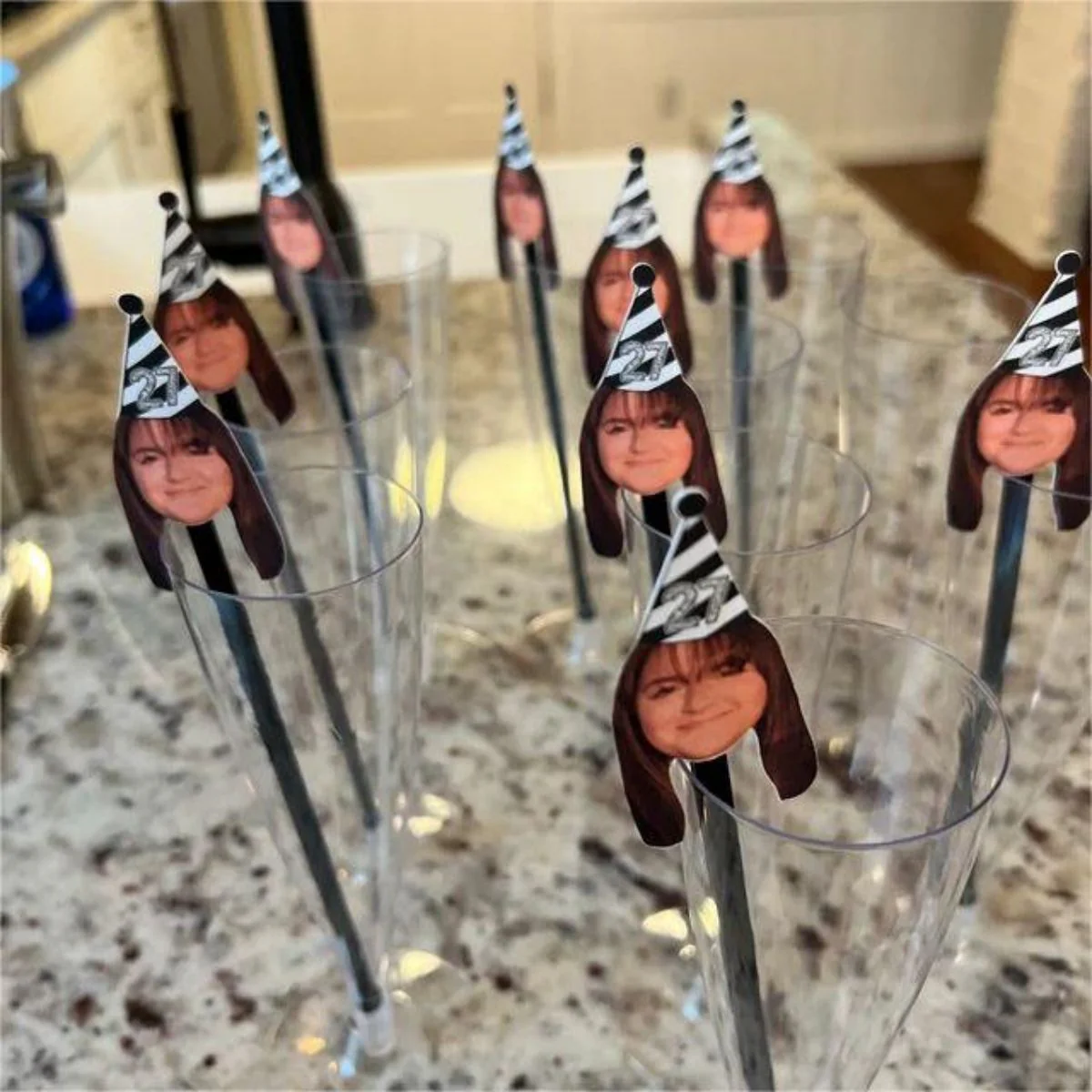 Personalized Drink Stirrers With Face Party Decorations - Image 3