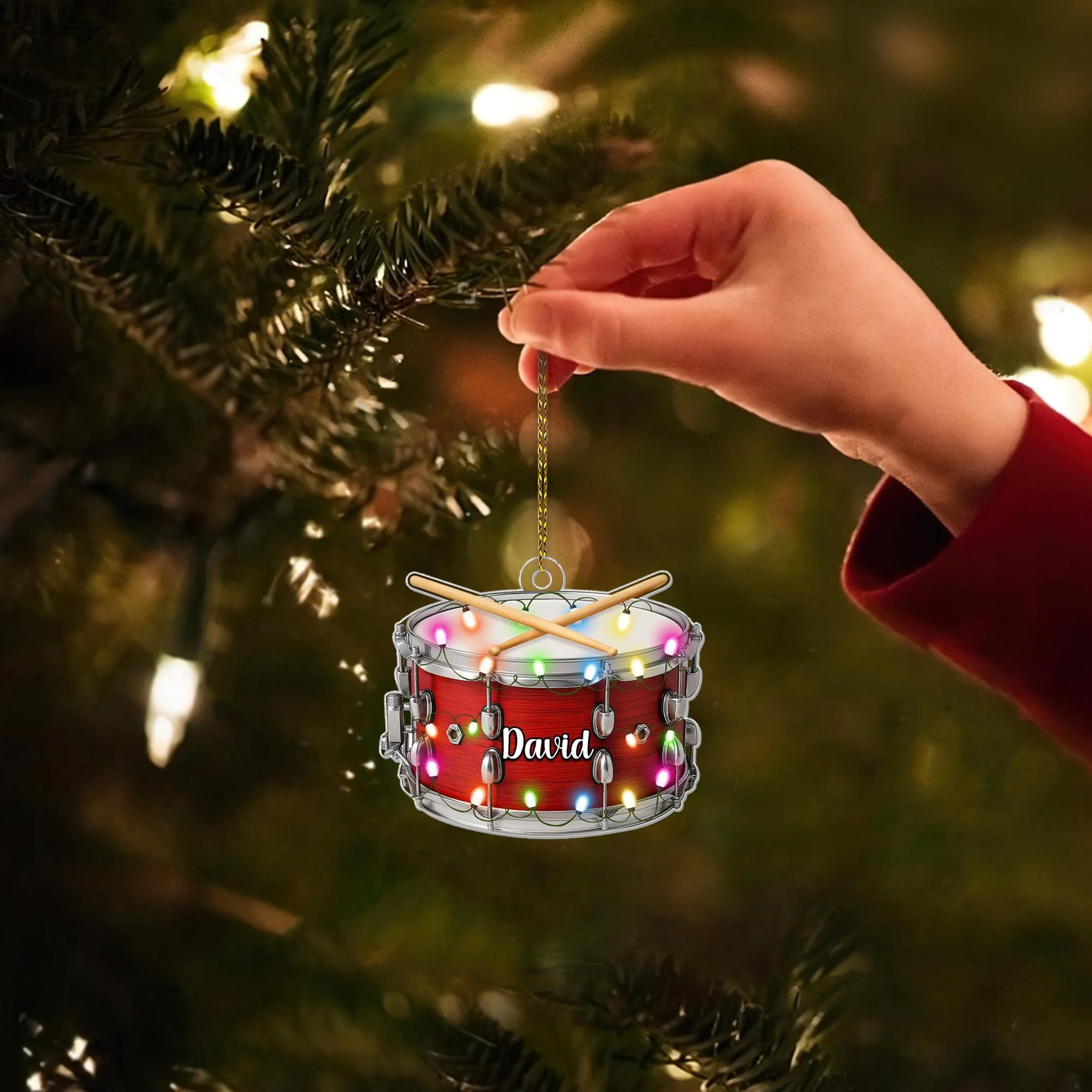 Personalized Drum Acrylic Ornament Musical Instrument Christmas Ornament - Image 4