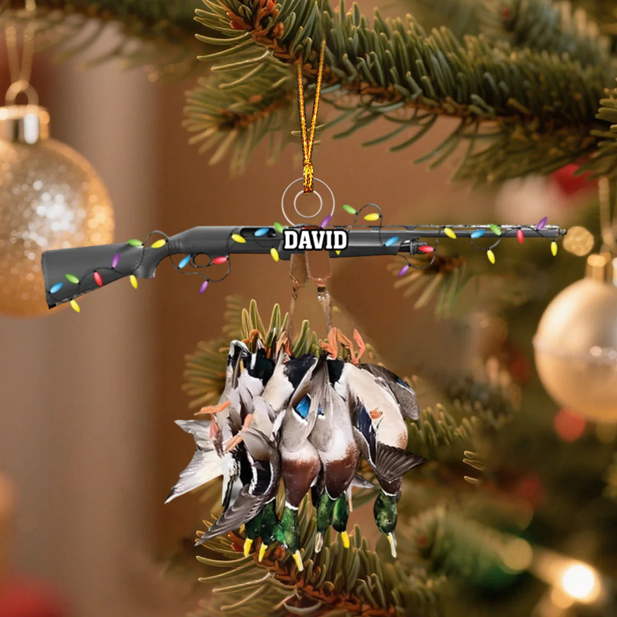 Personalized Duck Hunting Acrylic Christmas Ornament – Custom Name Gift For Hunters - Image 3