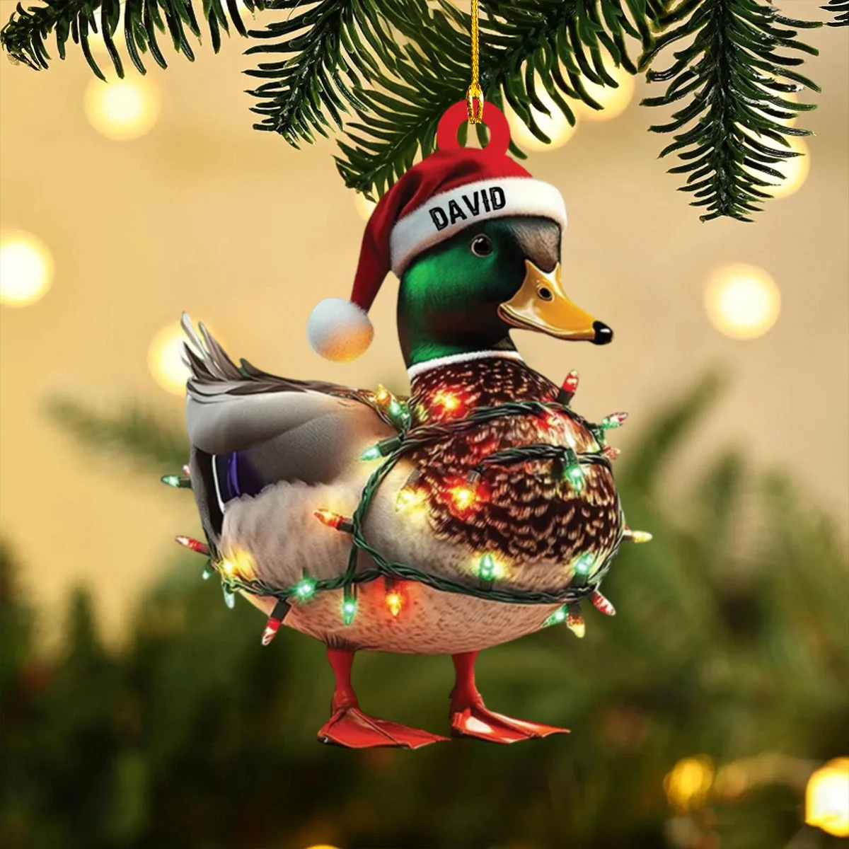 Personalized Duck Hunting Custom Name Acrylic Ornament Christmas Gift for Hunter - Image 4