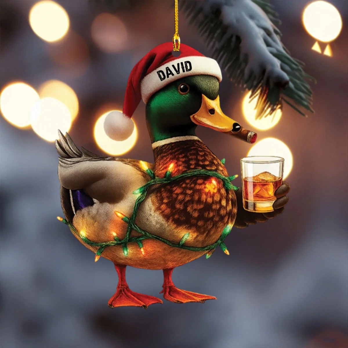 Personalized Duck Hunting Custom Name Acrylic Ornament Christmas Gift for Hunter - Image 5