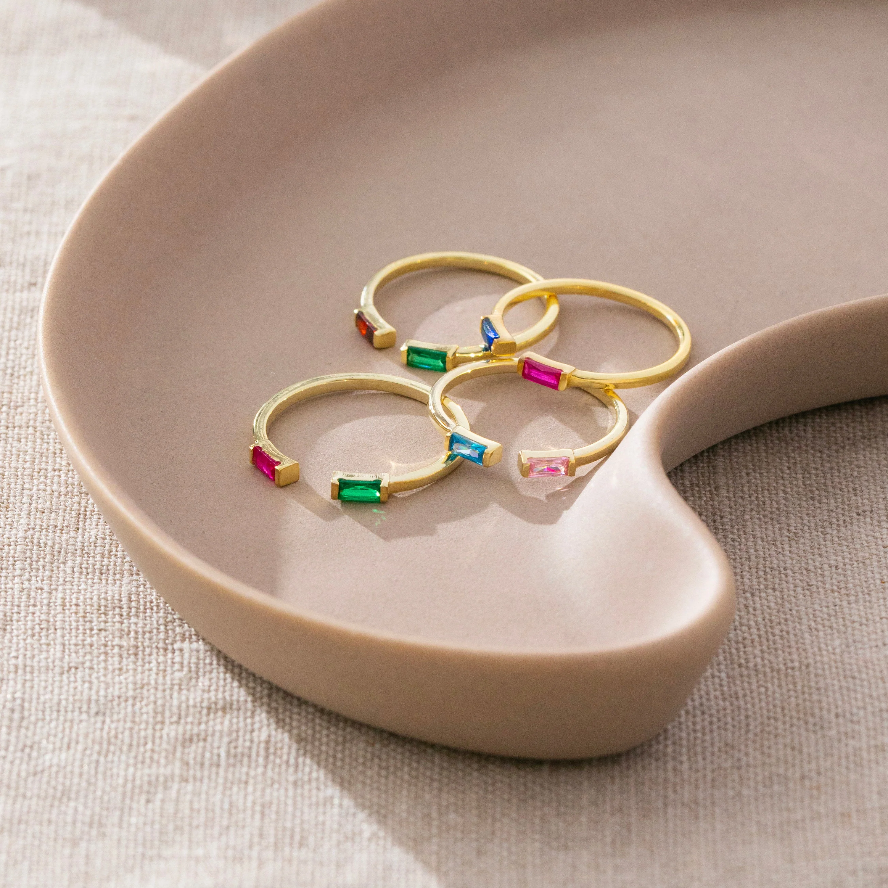 Personalized Duo Baguette Adjustable Birthstone Ring - Image 6