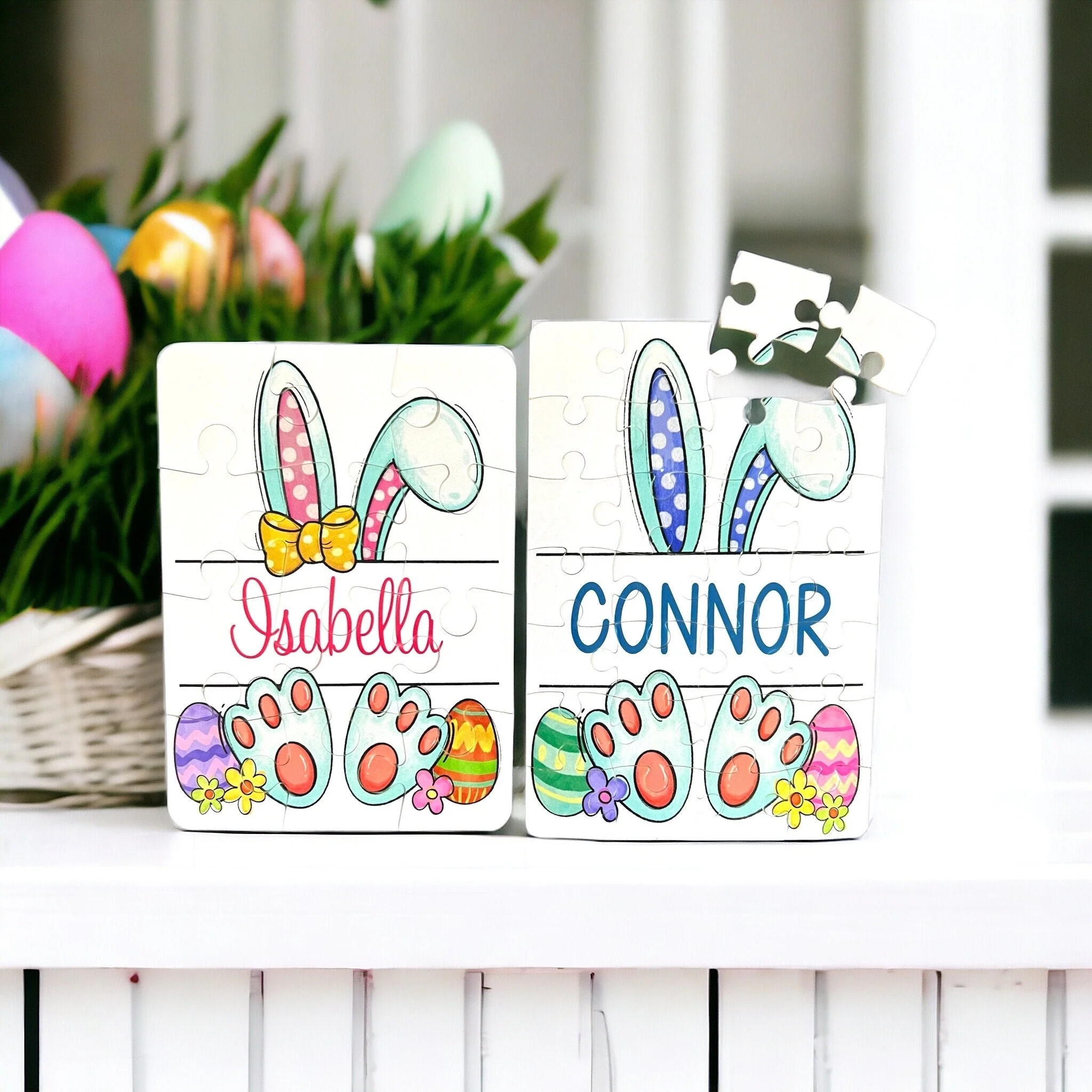 Personalized Easter Bunny Truck Puzzle, Easter Basket Stuffers for Girls, Boys, Kids Gift - Image 2