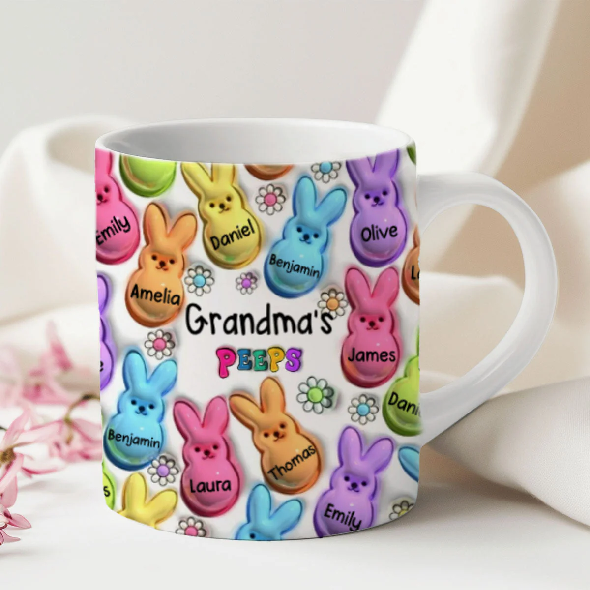 Personalized Easter Gift Bunny Grandma Kids Mug - Image 2