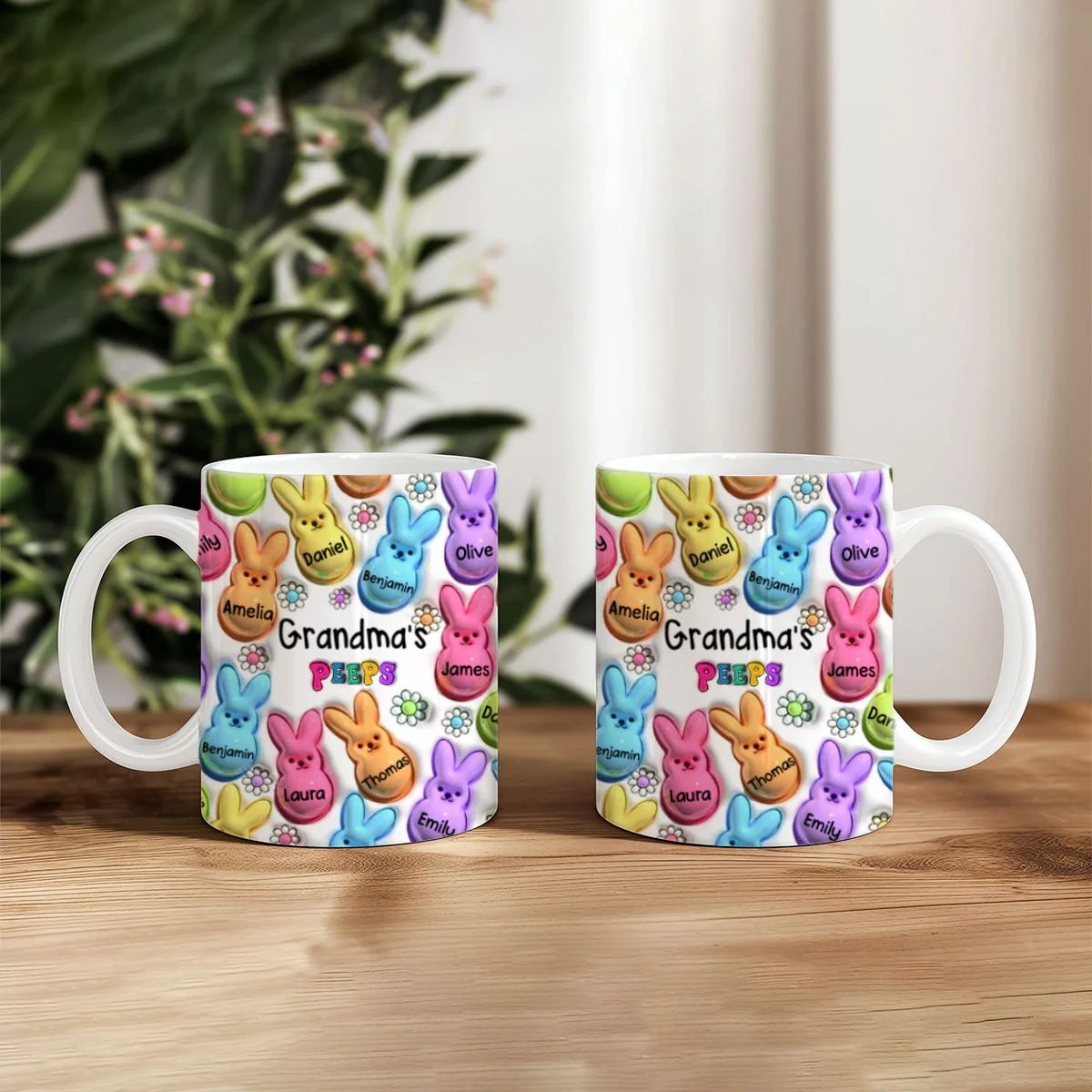 Personalized Easter Gift Bunny Grandma Kids Mug - Image 5