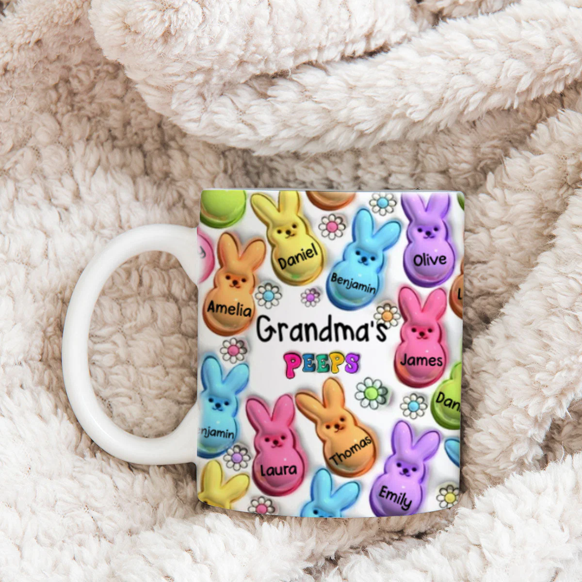 Personalized Easter Gift Bunny Grandma Kids Mug - Image 8