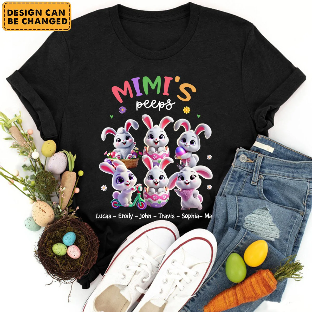 Personalized Easter Gift Grandma's Bunny T Shirt - Image 4