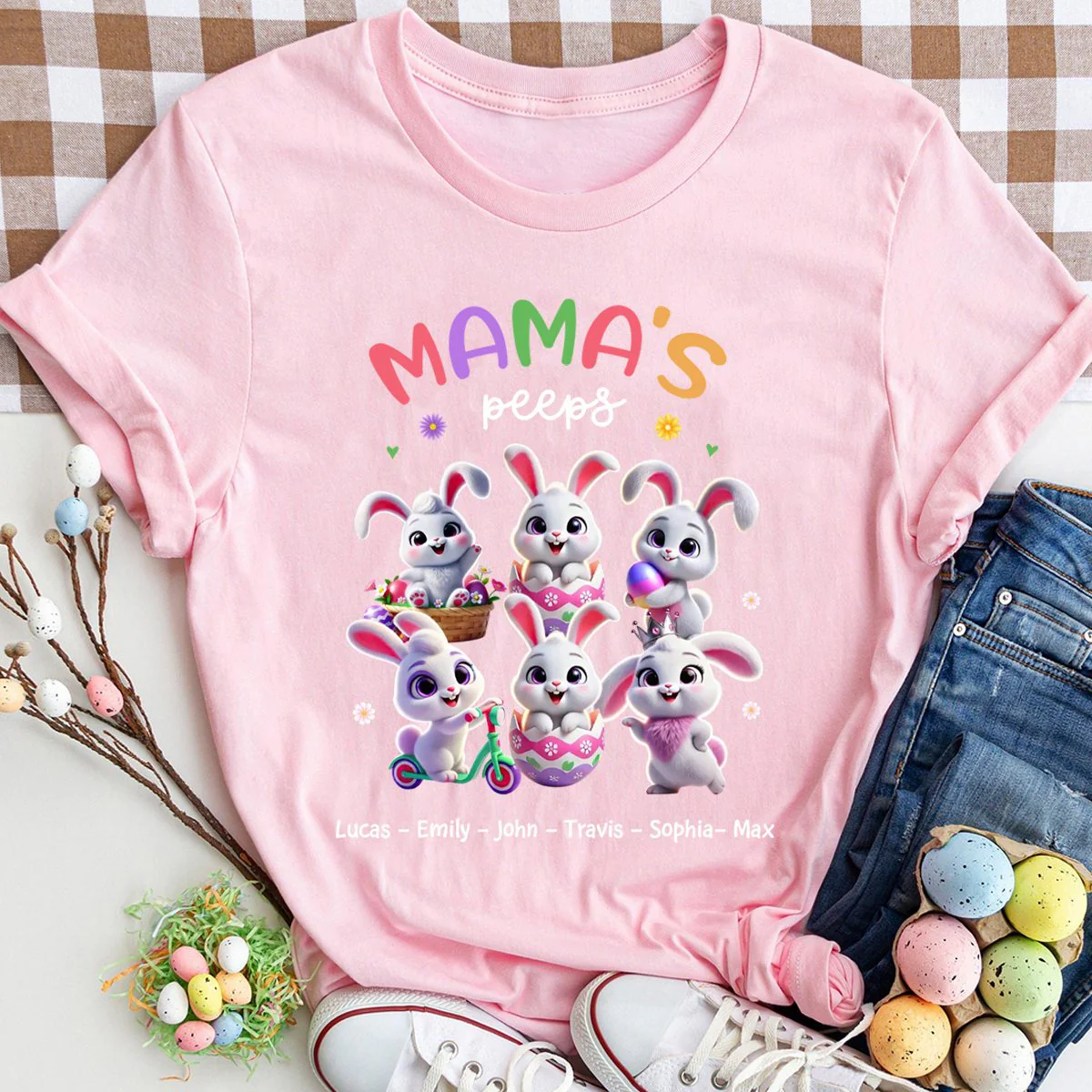 Personalized Easter Gift Grandma's Bunny T Shirt - Image 5