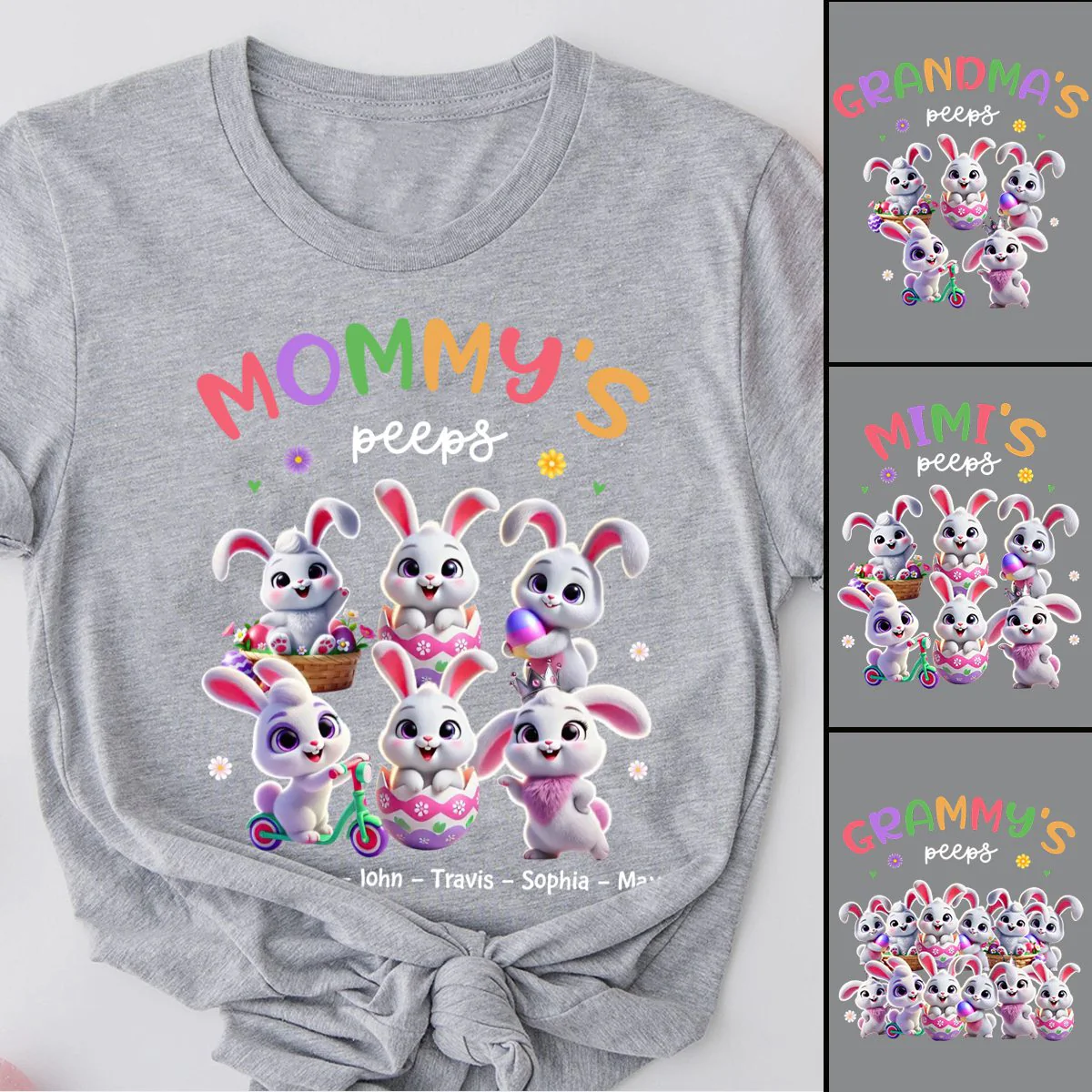 Personalized Easter Gift Grandma's Bunny T Shirt - Image 6