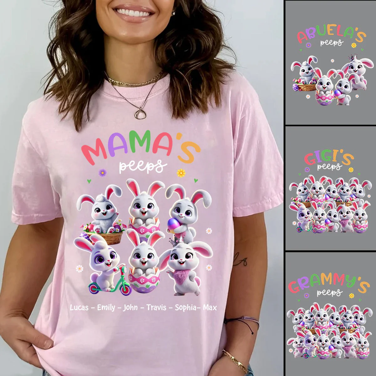 Personalized Easter Gift Grandma's Bunny T Shirt - Image 7