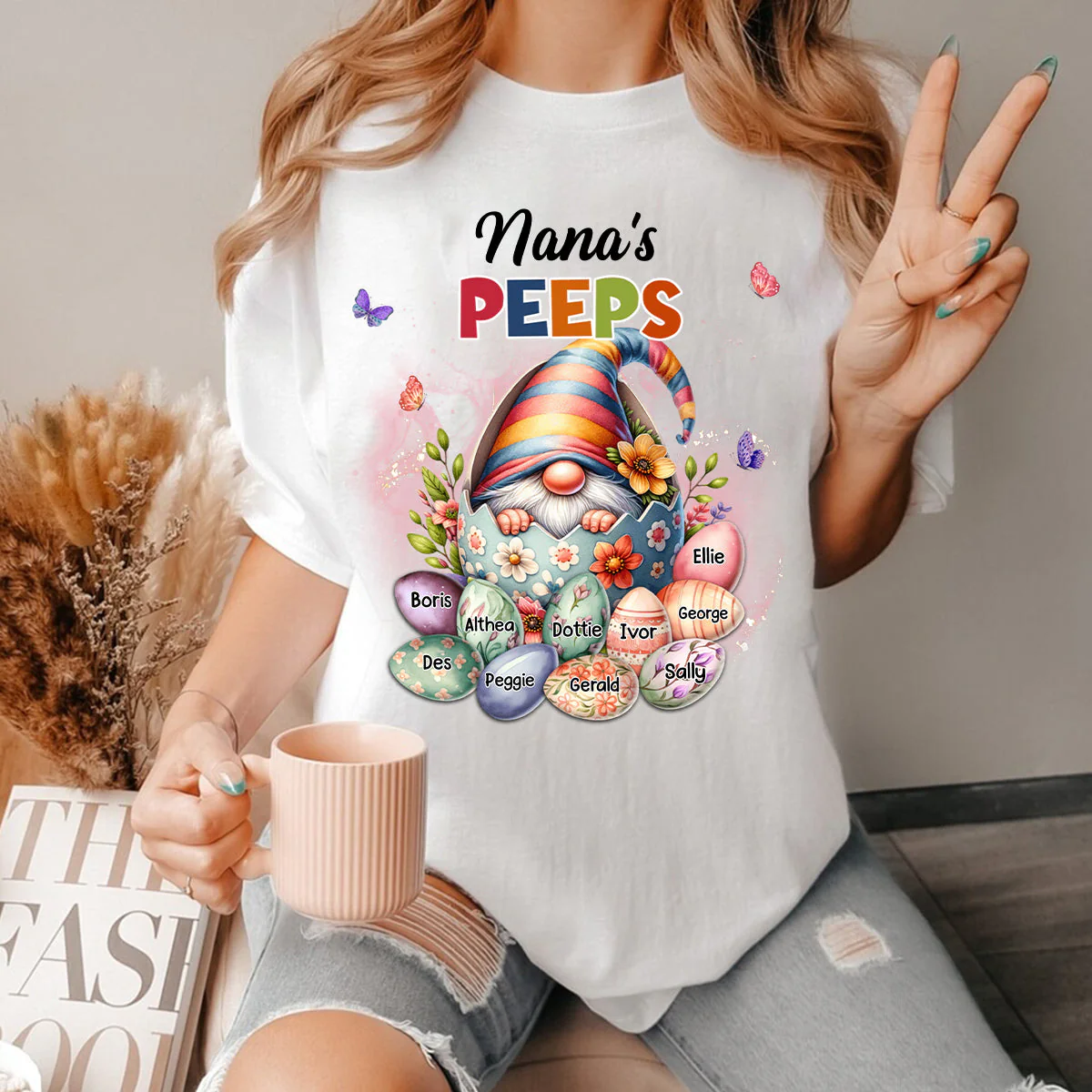 Personalized Easter Grandma Mom's Egg Kids T-shirt - Image 2