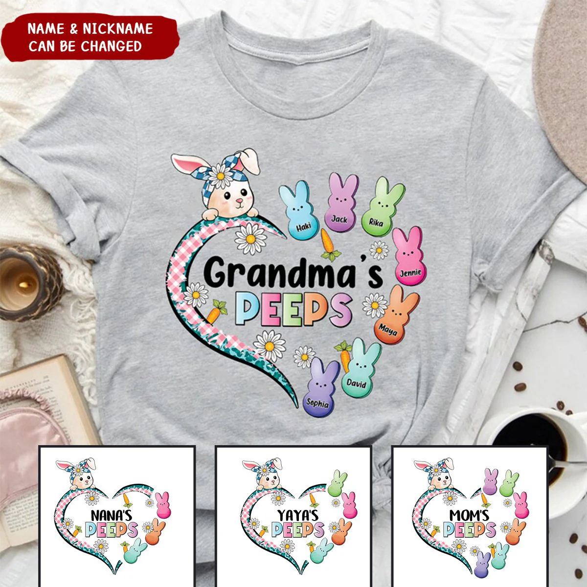 Personalized Easter Grandma's Pure Cotton T-Shirt - Image 3