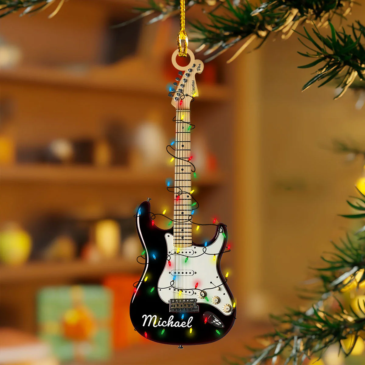Personalized Electric Guitar Acrylic Christmas Ornament, Gift For Guitar Players - Image 6