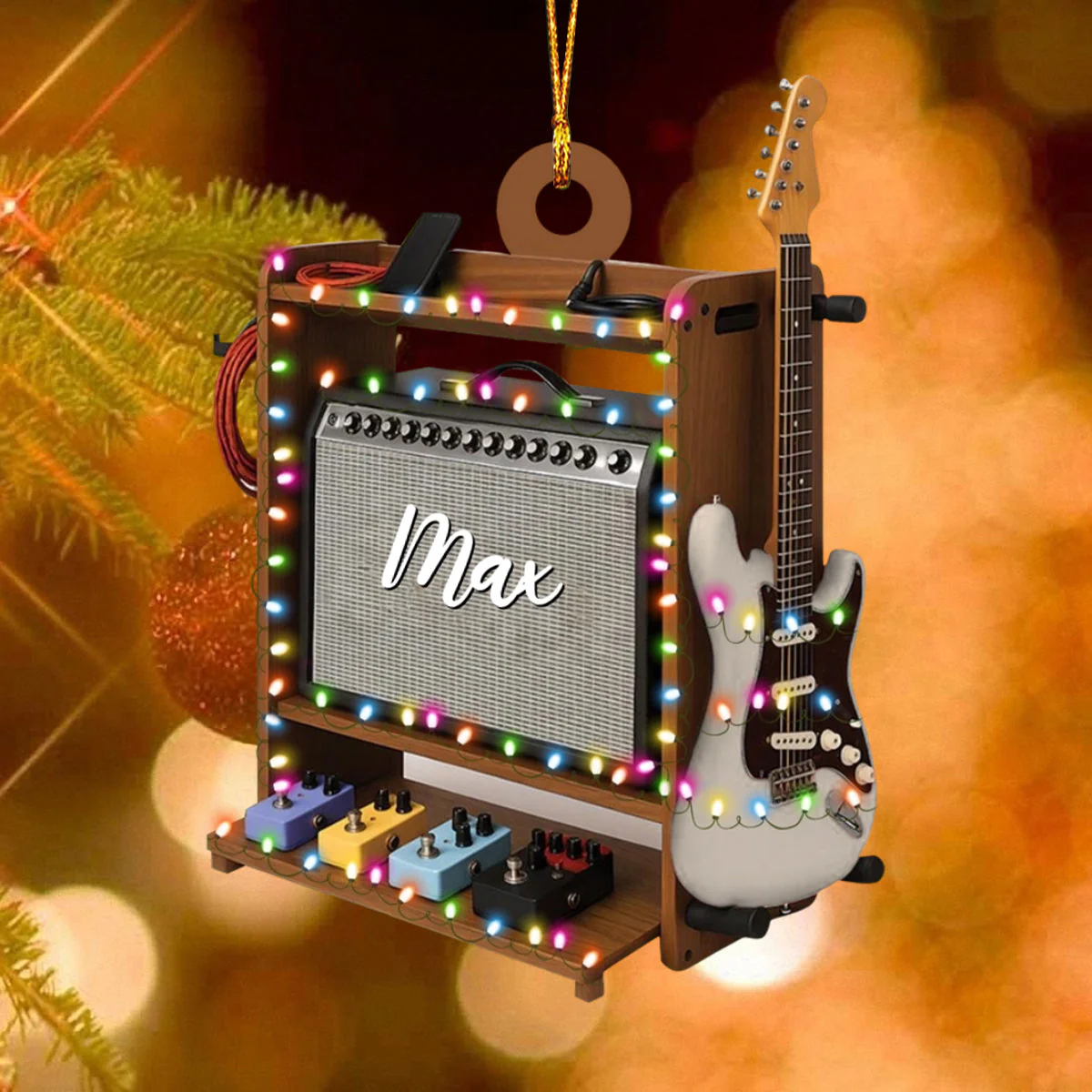 Personalized Electric Guitar Ornament Custom Name Christmas Guitarist Gift For Guitar Lovers - Image 4