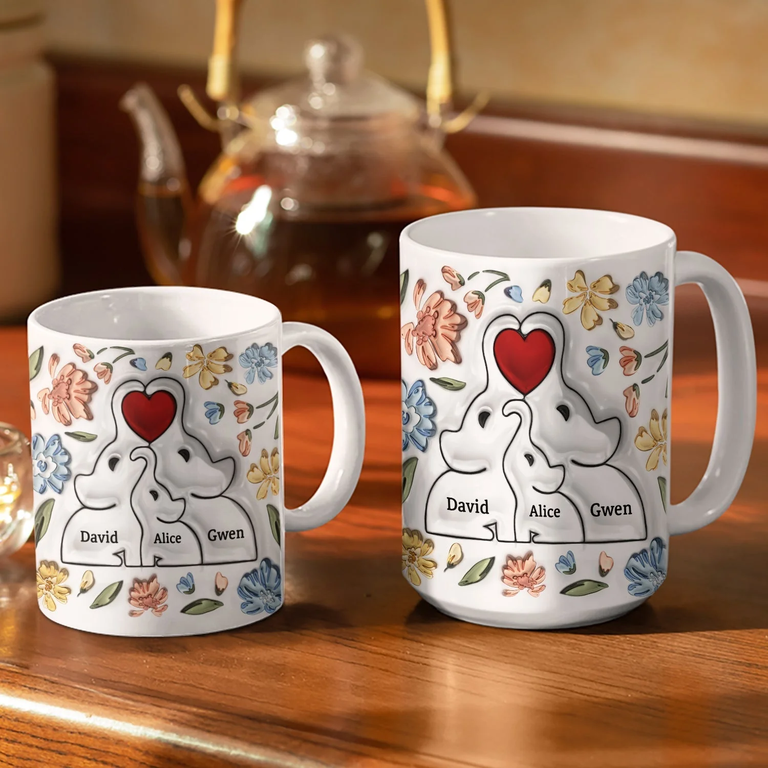 Personalized Elephant Family Mug Gift For Mom, Grandma - Image 4