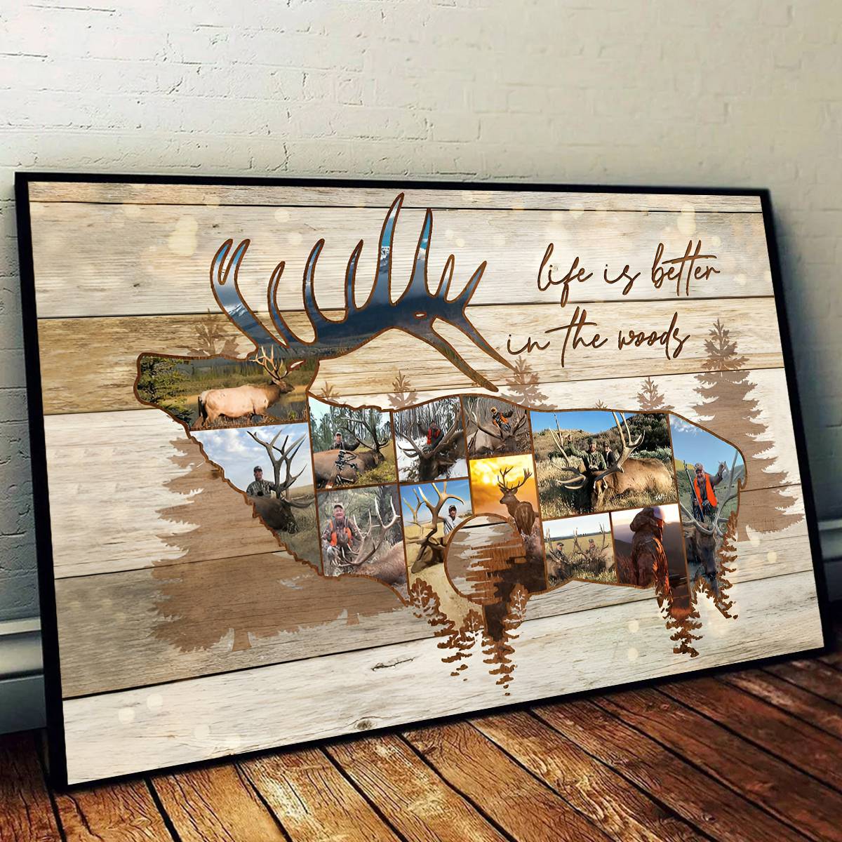 Personalized Elk Hunting Photo Collage Poster - Gift For Hunter - Image 4