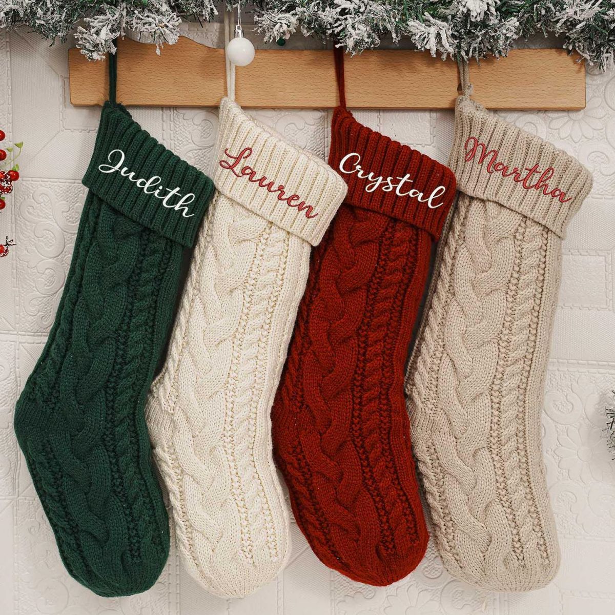 Personalized Embroidered  Knitted Christmas Stockings - Image 8
