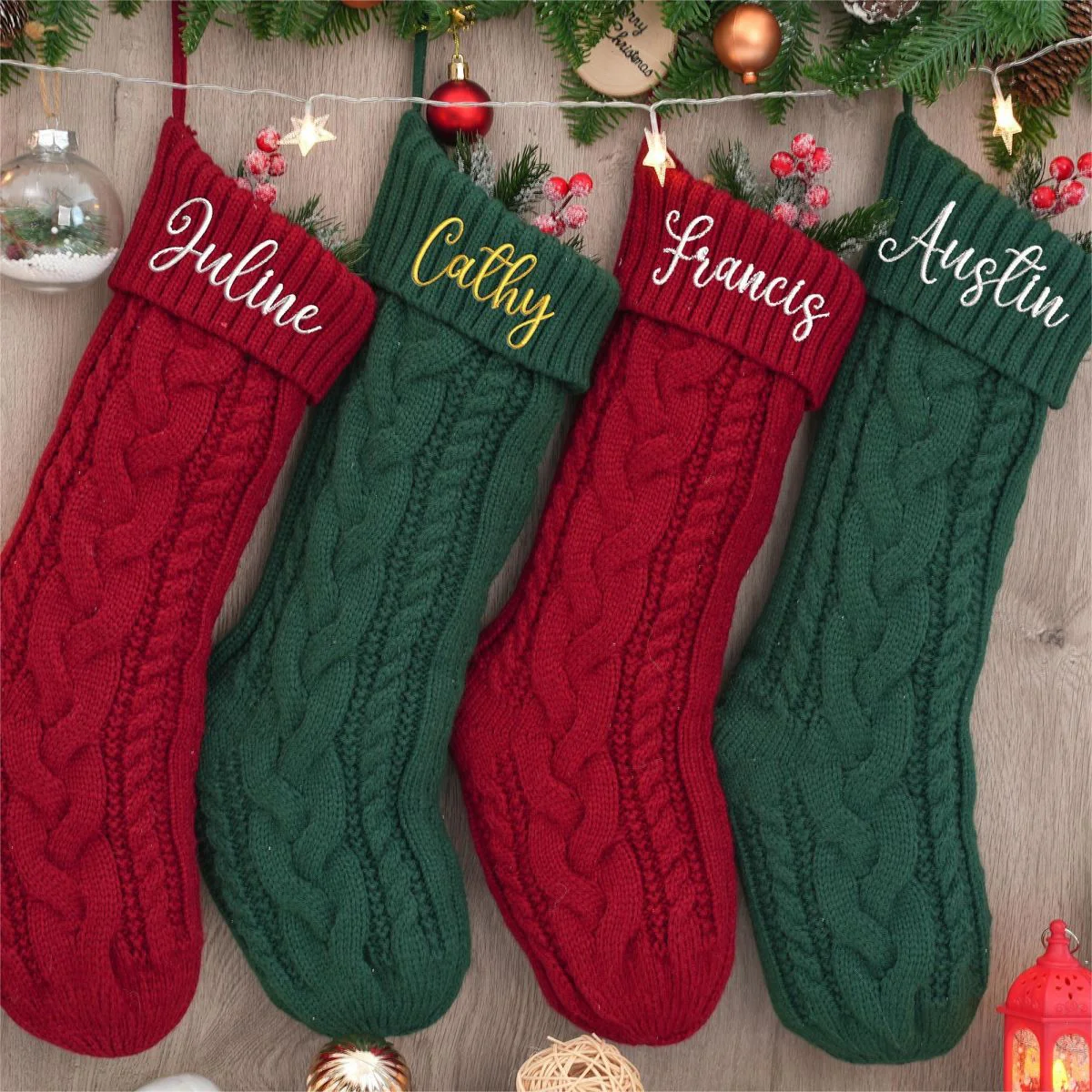 Personalized Embroidered  Knitted Christmas Stockings - Image 9
