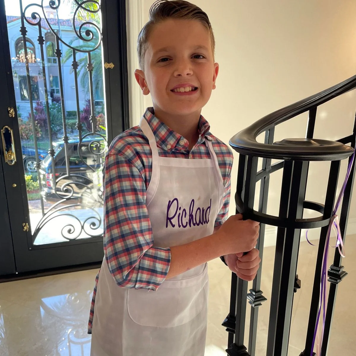 Personalized Embroidery Color Apron and Hat Set for Kid - Image 10
