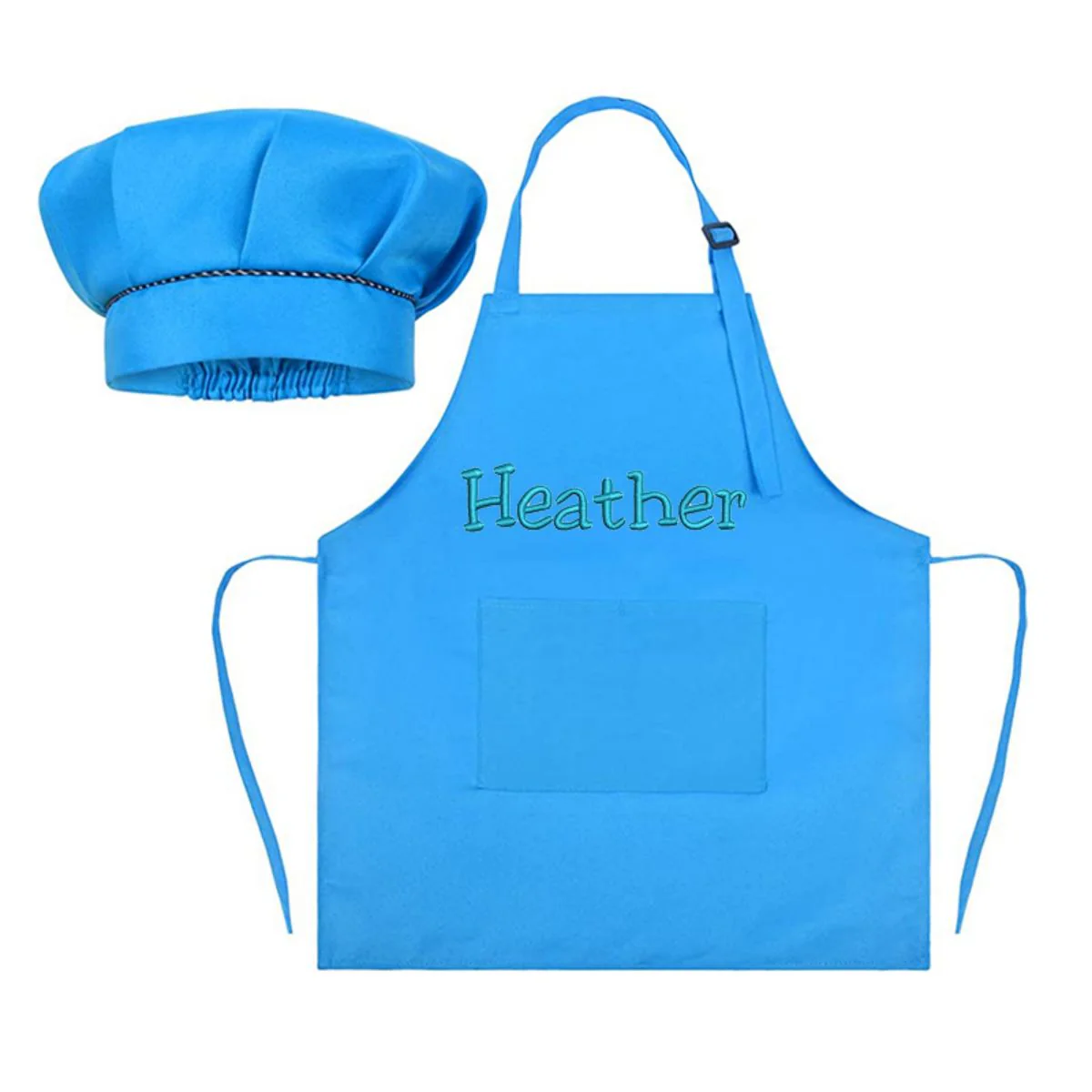 Personalized Embroidery Color Apron and Hat Set for Kid - Image 14