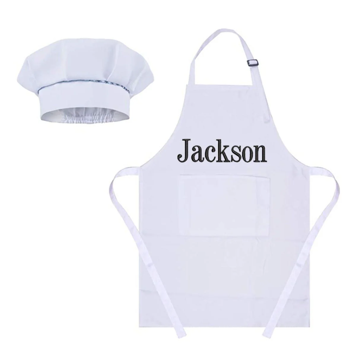 Personalized Embroidery Color Apron and Hat Set for Kid - Image 15