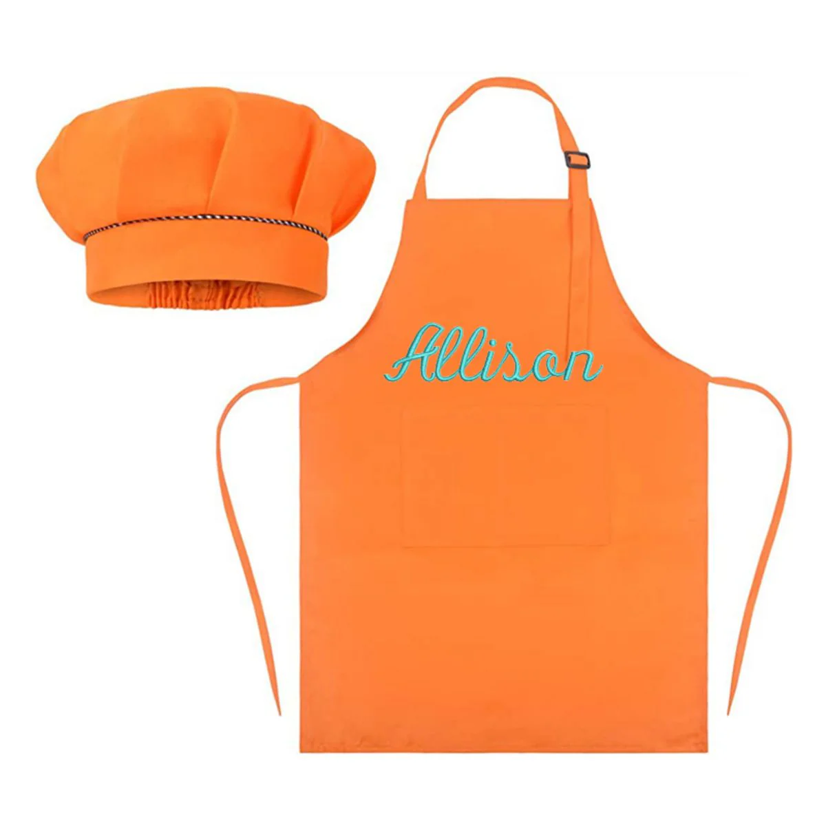 Personalized Embroidery Color Apron and Hat Set for Kid - Image 17