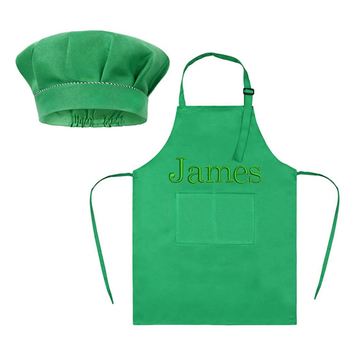 Personalized Embroidery Color Apron and Hat Set for Kid - Image 19