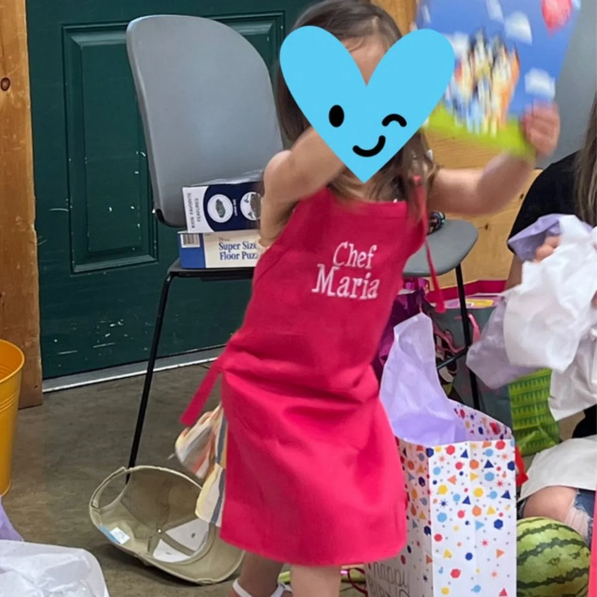 Personalized Embroidery Color Apron and Hat Set for Kid - Image 20