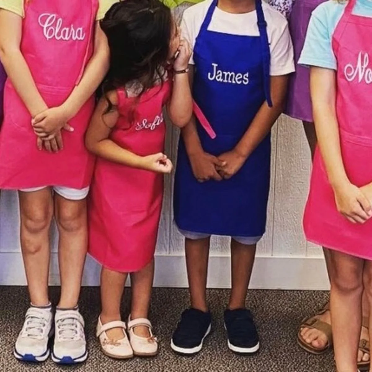 Personalized Embroidery Color Apron and Hat Set for Kid - Image 4