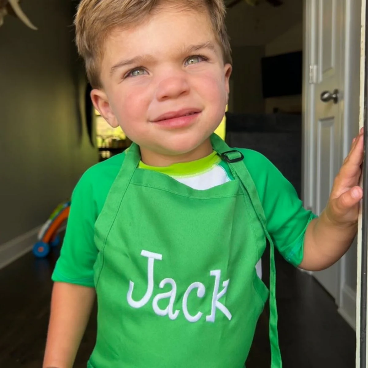 Personalized Embroidery Color Apron and Hat Set for Kid - Image 5