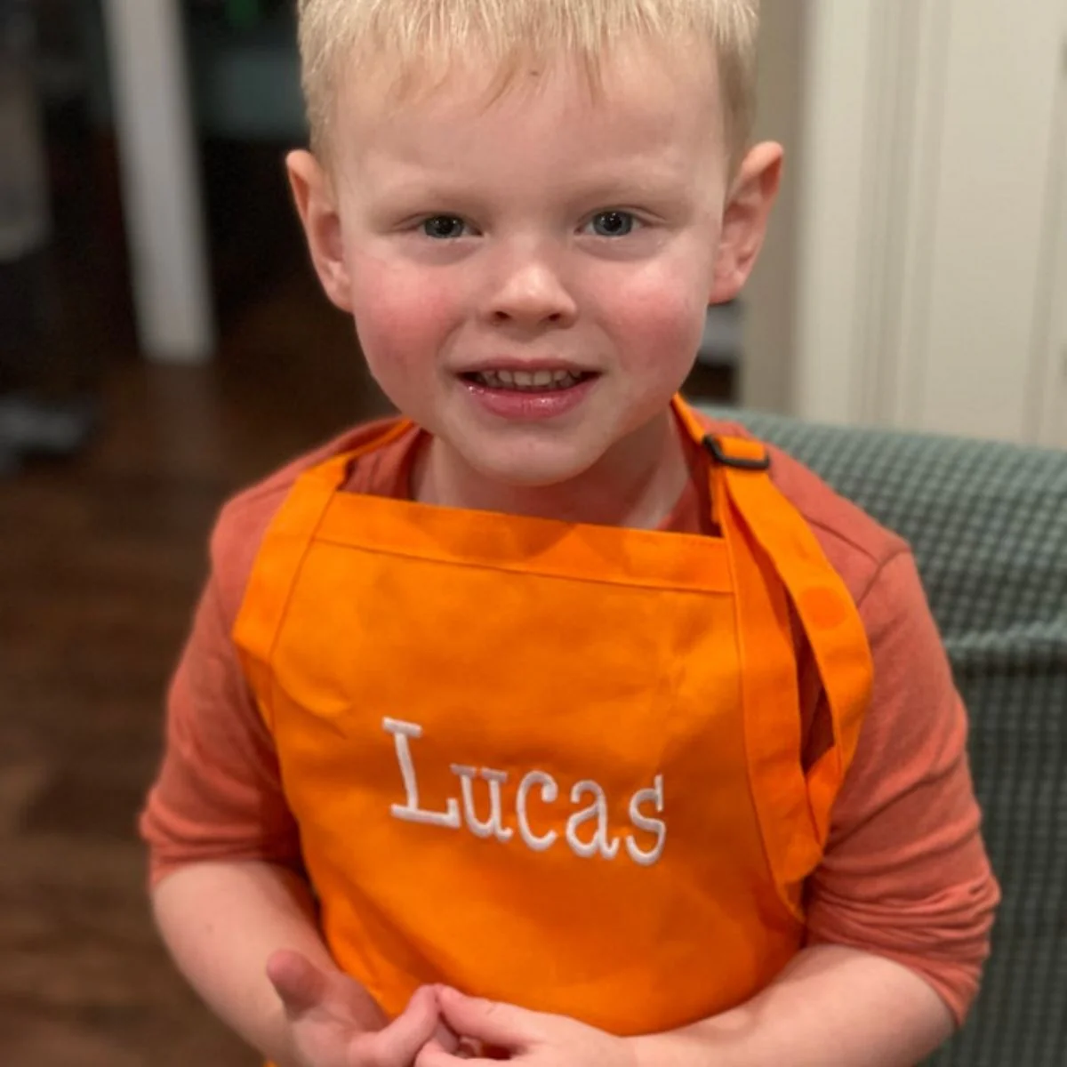 Personalized Embroidery Color Apron and Hat Set for Kid - Image 6