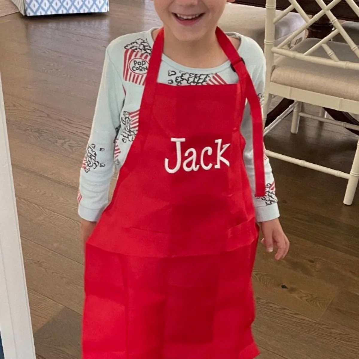 Personalized Embroidery Color Apron and Hat Set for Kid - Image 7
