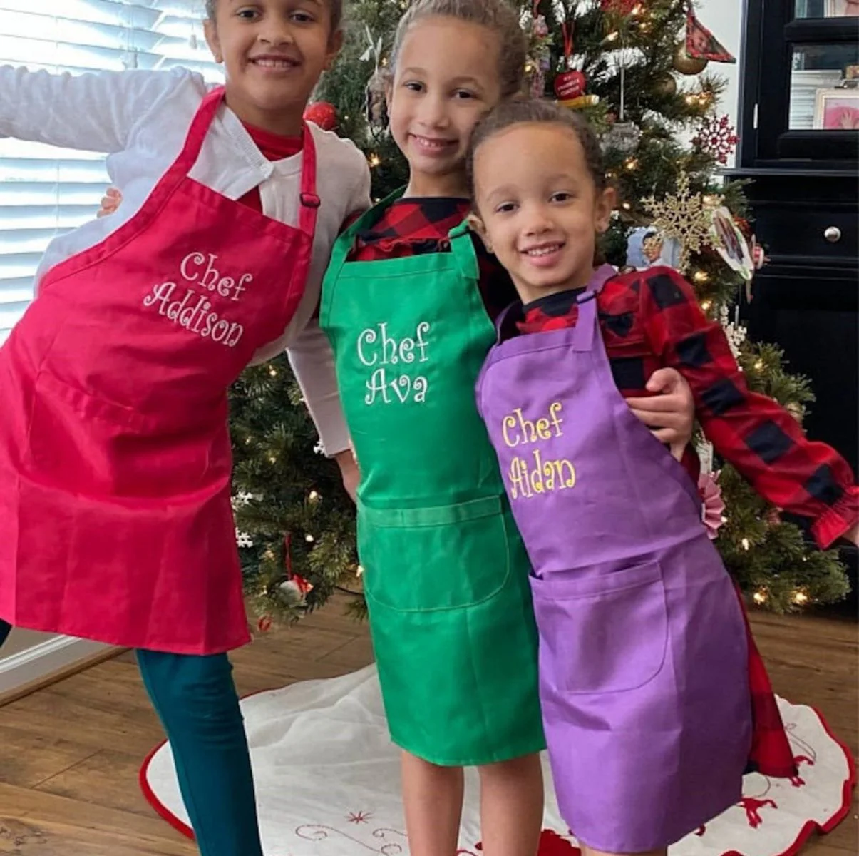 Personalized Embroidery Color Apron and Hat Set for Kid - Image 9