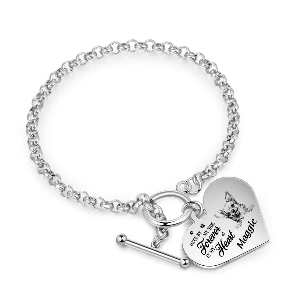 Personalized Engraved Heart Bracelet I'm Always With You - Memorial Gift For Dog/Pet Lovers - Image 7