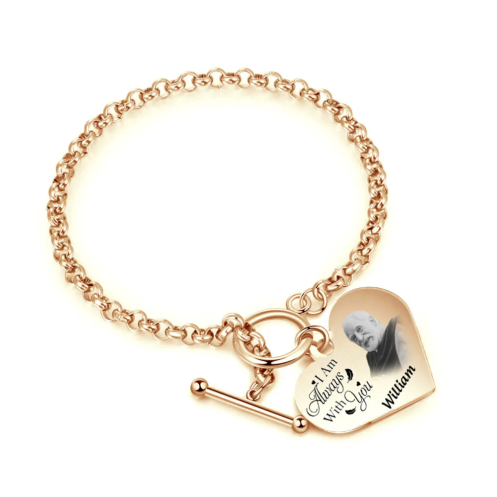Personalized Heart Bracelet I'm Always With You - Memorial Gift For Family, Friend - Image 10