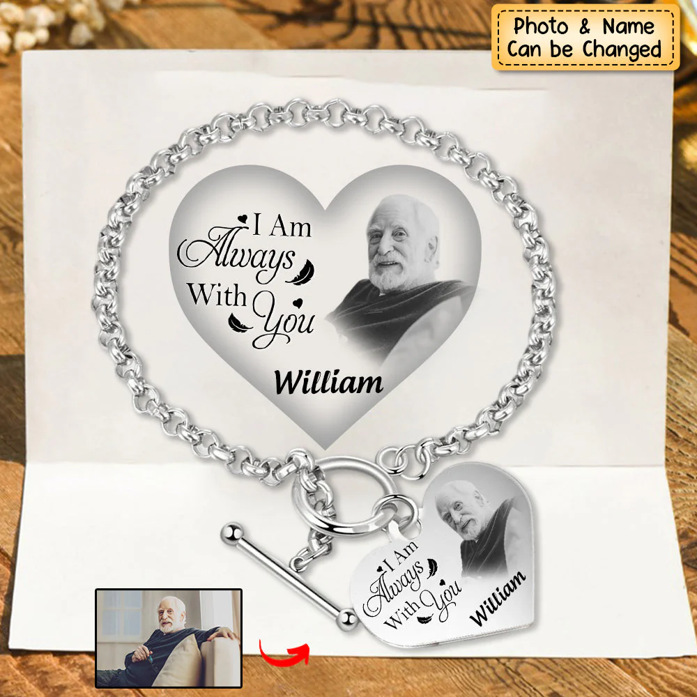 Personalized Heart Bracelet I'm Always With You - Memorial Gift For Family, Friend - Image 3