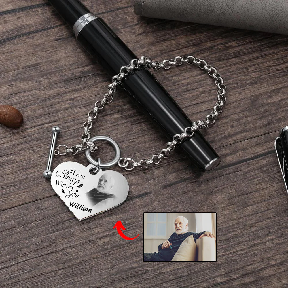 Personalized Heart Bracelet I'm Always With You - Memorial Gift For Family, Friend - Image 5