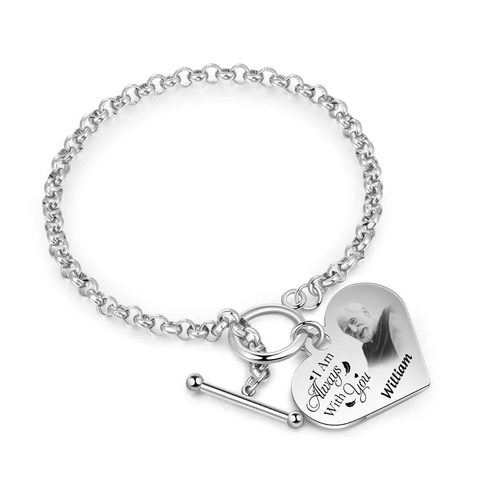 Personalized Heart Bracelet I'm Always With You - Memorial Gift For Family, Friend - Image 8