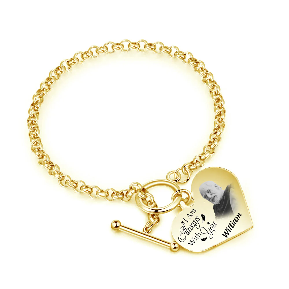 Personalized Heart Bracelet I'm Always With You - Memorial Gift For Family, Friend - Image 9