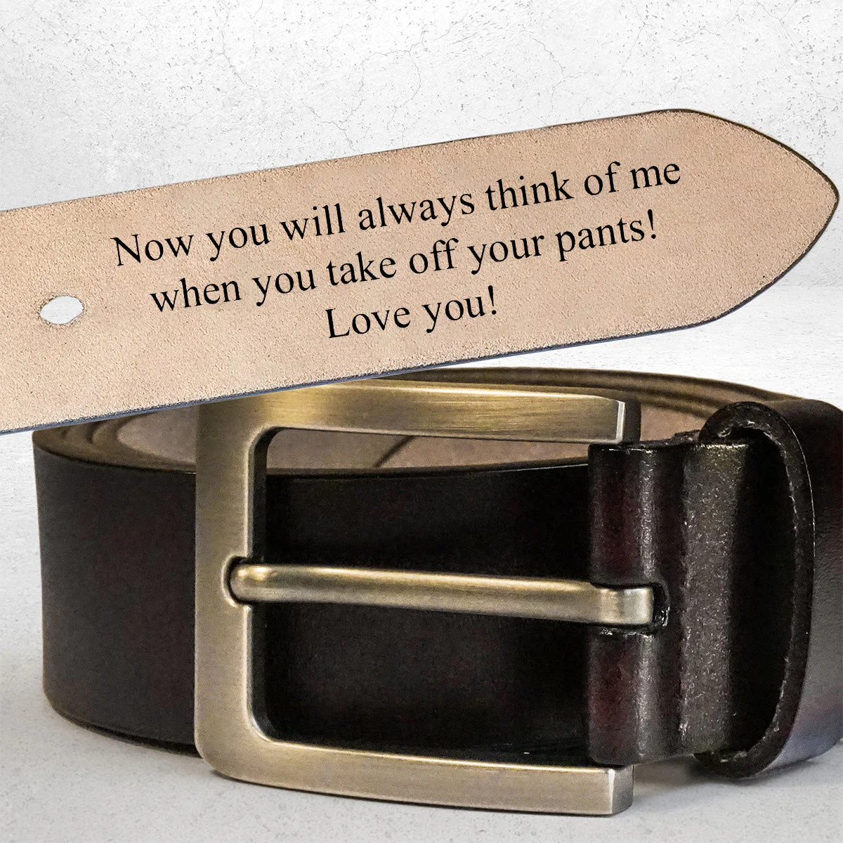 Personalized Engraved Leather Belt-Carved leather belt - Valentine's Day Gift- Anniversary Gift - Image 2