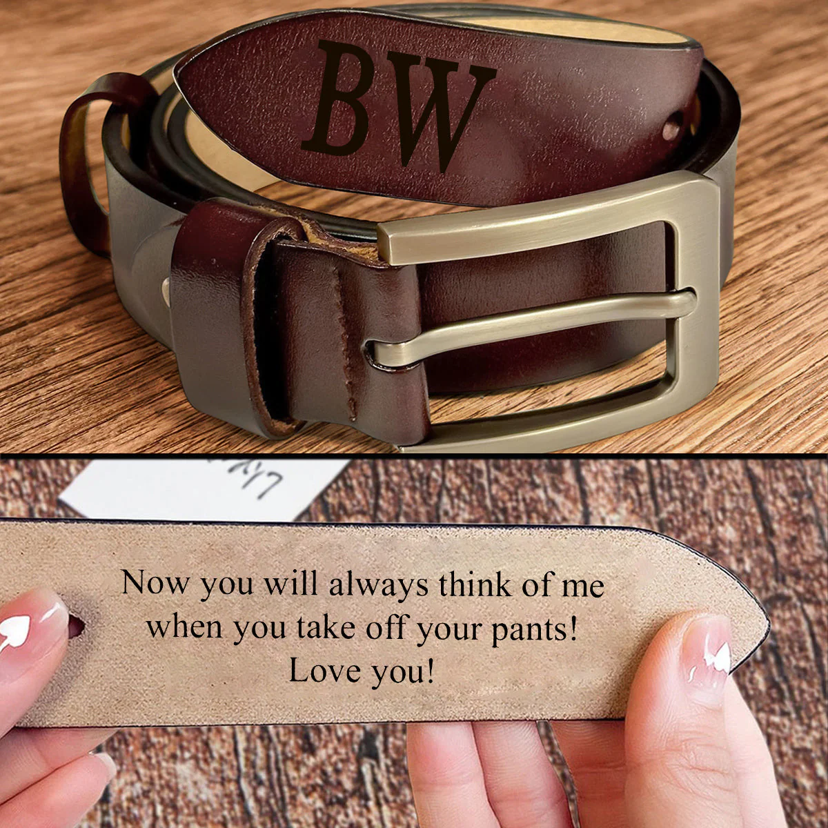 Personalized Engraved Leather Belt-Carved leather belt - Valentine's Day Gift- Anniversary Gift - Image 8