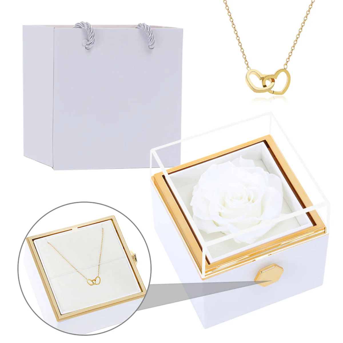Personalized Engraved Necklace & Eternal Rose Box - Image 4