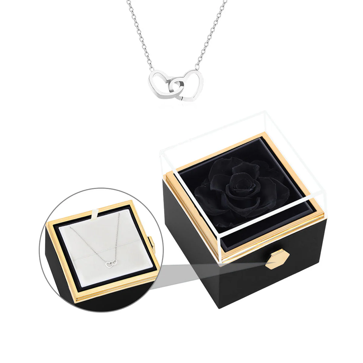 Personalized Engraved Necklace & Eternal Rose Box - Image 8