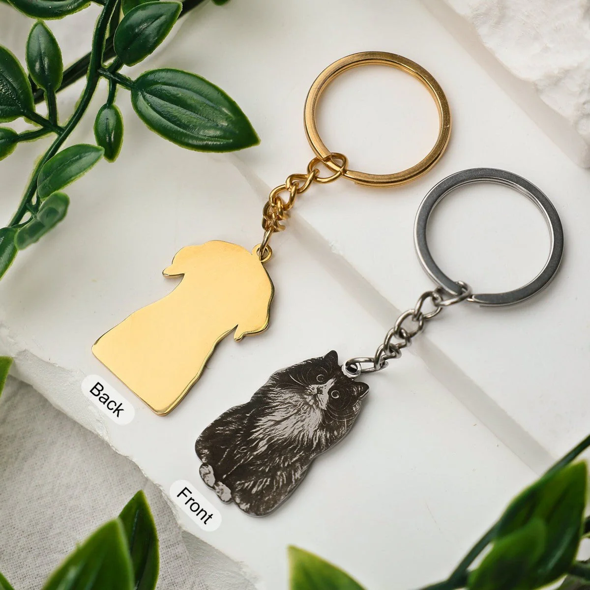 Personalized Engraved Pet Portrait KeyChain Memorial Gift - Image 10