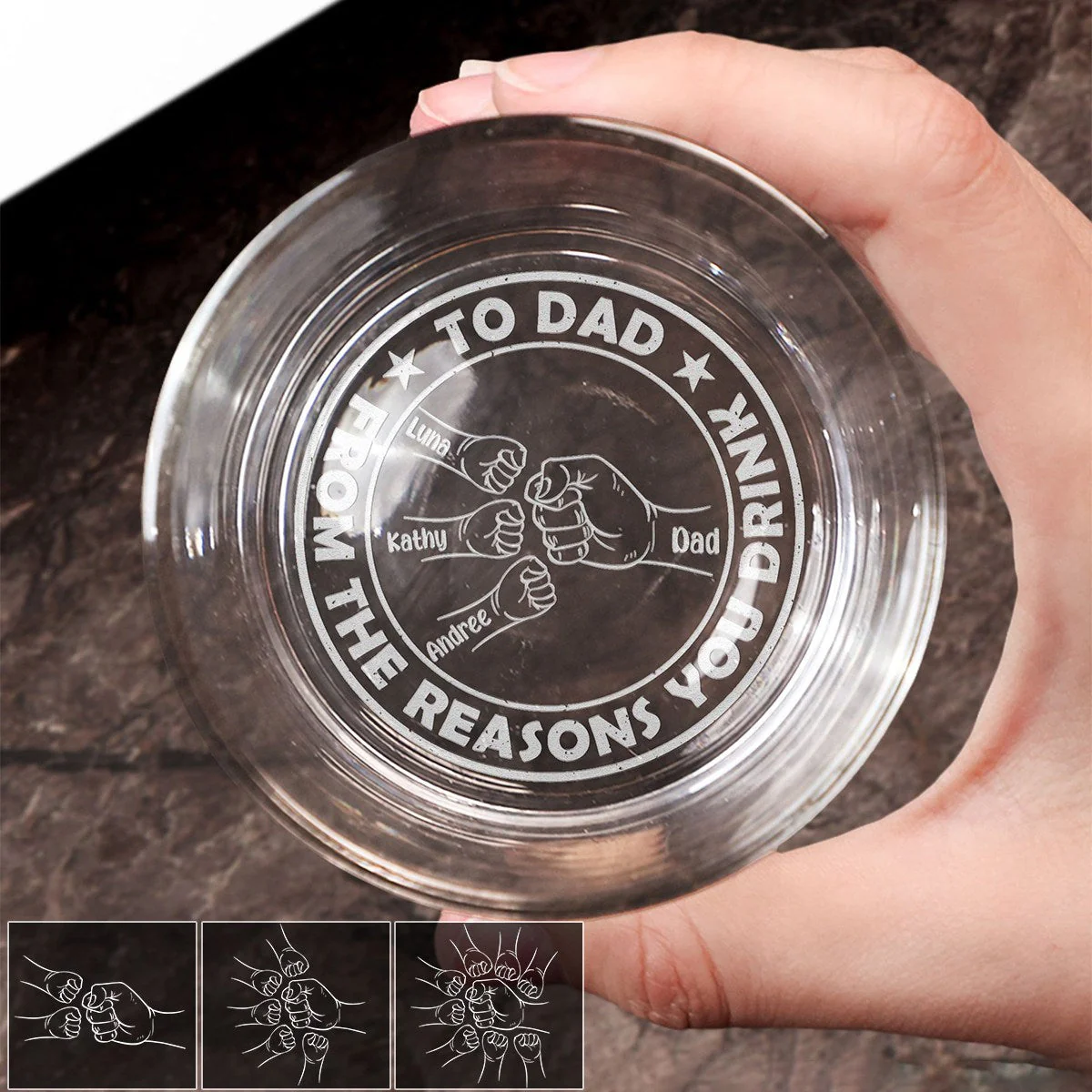 Personalized Engraved Beer Cup - To Dad From The Reasons You Drink - Image 4