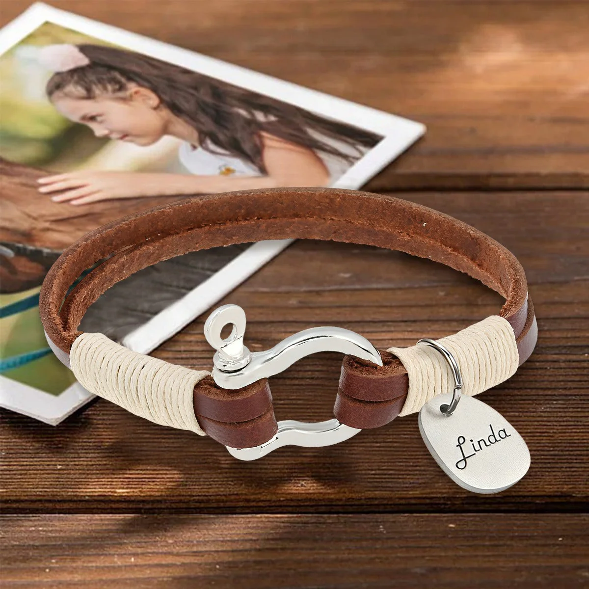 Personalized Equestrian Horsebit Leather Bracelet with Name Horse Lovers Jewelry - Image 2