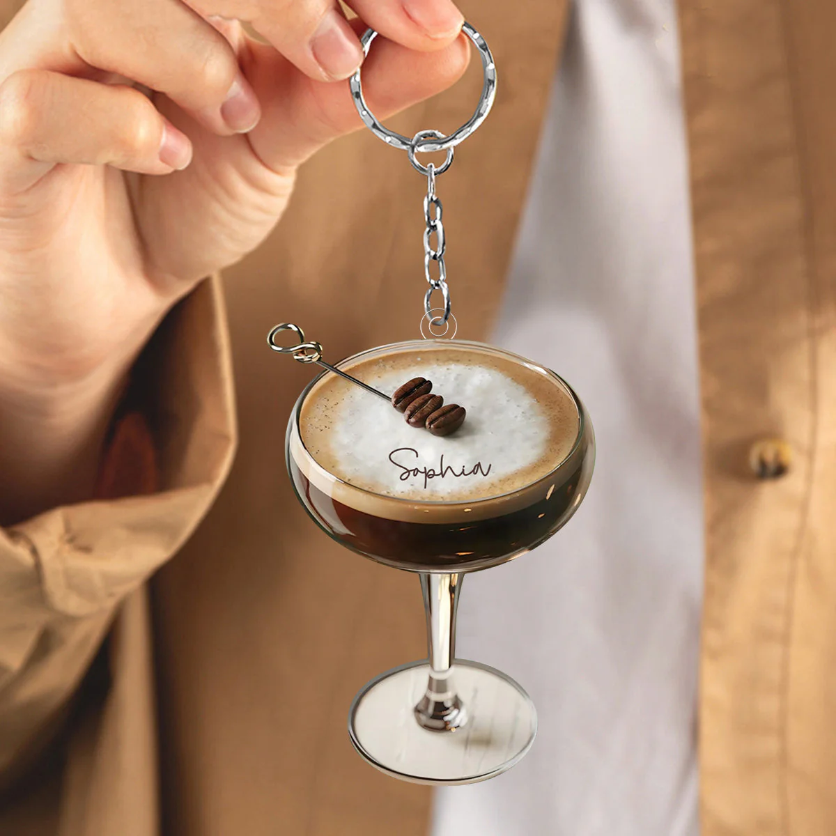 Personalized Espresso Martini Keychain,Cocktail Lover Gift - Image 5
